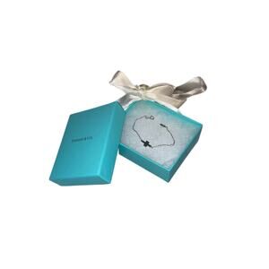 Tiffany & Co. T Two Single Chain Bracelet 2g Sterling Silver 6" Boxed Ribbon EUC